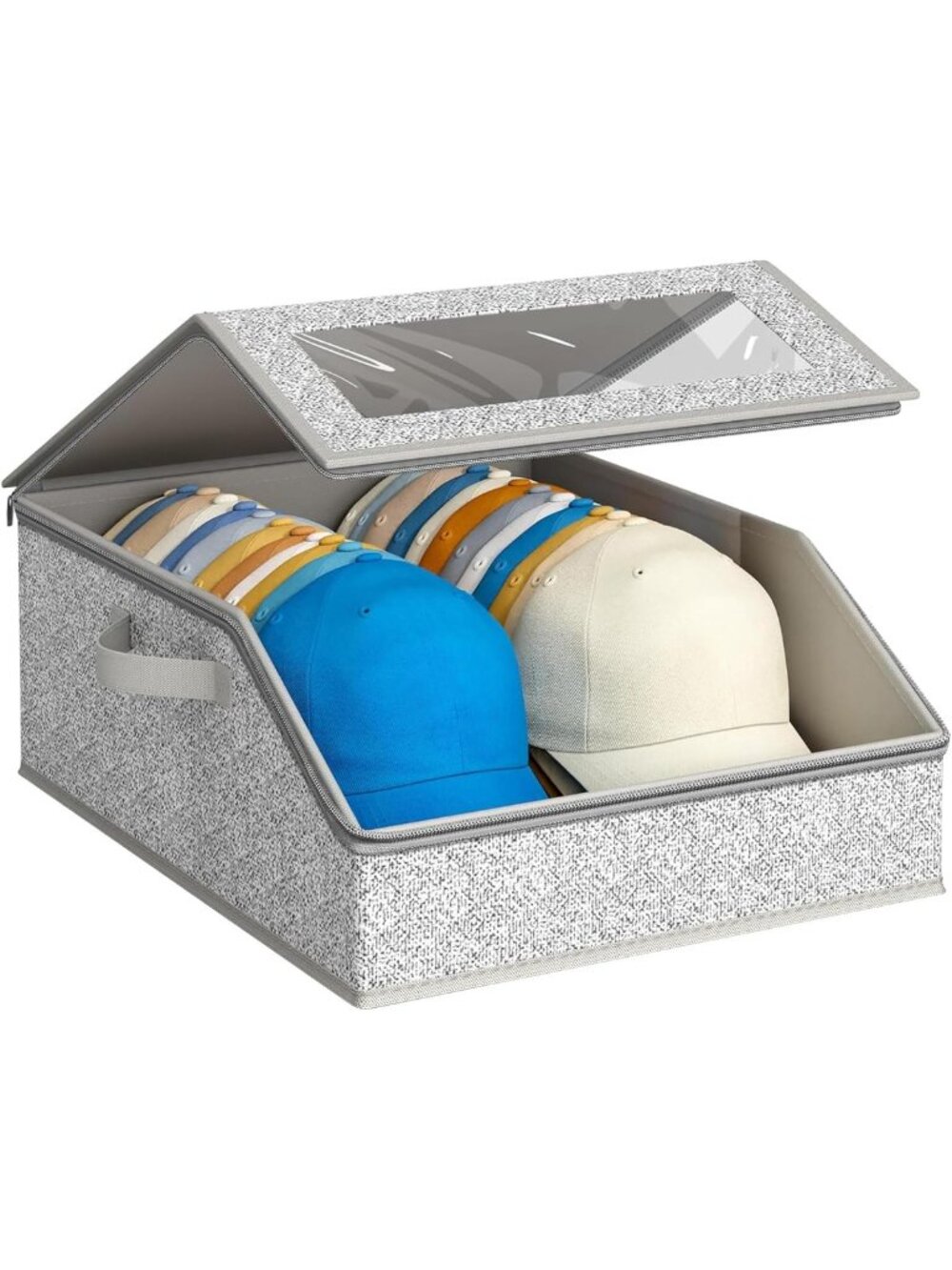 Stackable Grey Hat Organizer for Baseball Caps - Closet Storage Solution